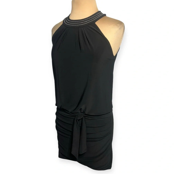 WHBM black halter mini dress size S little black party dress - Picture 3 of 6
